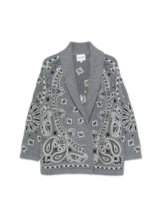 Kujten Gray Cardigan Cody Bandana Bico