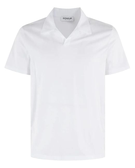 Dondup White Cotton Polo Shirt for men