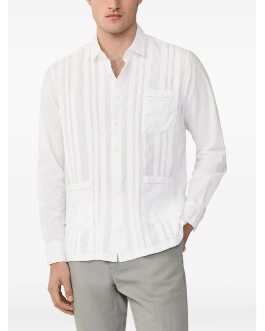 Hackett White Buttoned Pocket Shirt for men