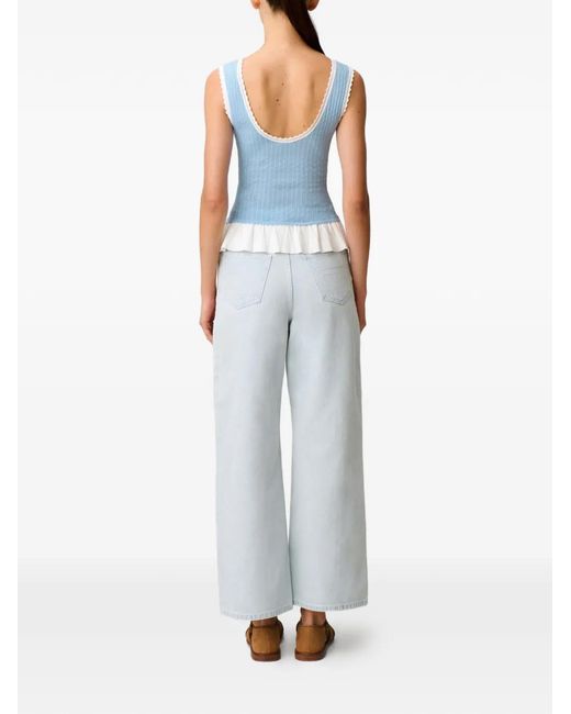 Haut En Maille À Volants Claudie Pierlot en coloris Blue