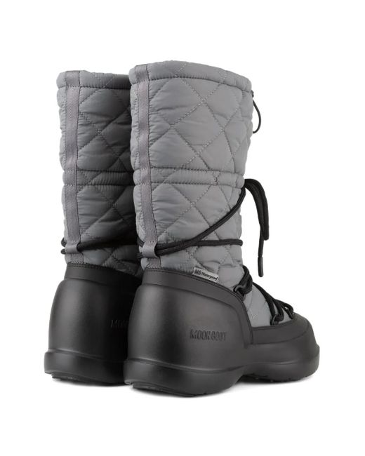 Moon Boot Black Quilted Rain Boots