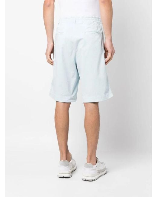 Moschino Blue Knee-Length Stretch Cotton Shorts for men