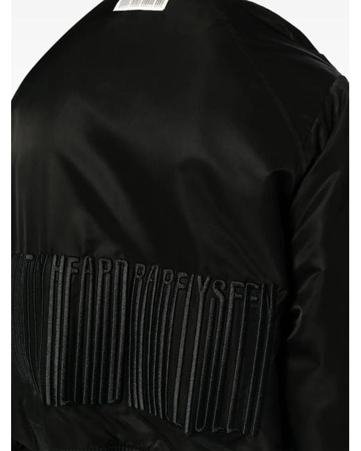 Mostly Heard Rarely Seen Black Logo-Embroidered Panelled Jacket for men