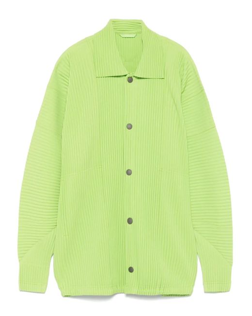 Homme Plissé Issey Miyake Mc March Shirt Jacket in Green for
