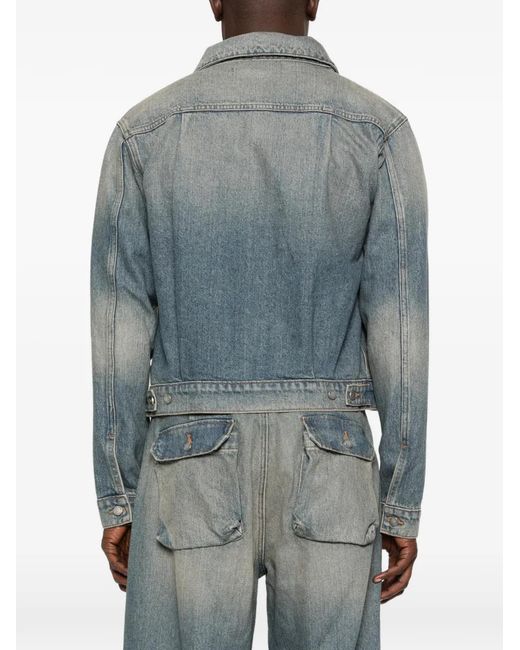 Reese Cooper Blue Pocket Denim Jacket for men