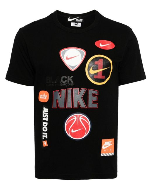 Camiseta con logo estampado de x Nike COMME DES GARÇON BLACK de hombre de color Black