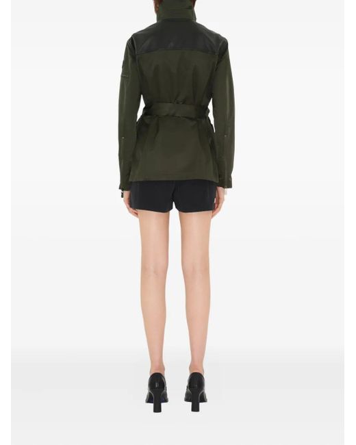 Burberry Green Leather-Trim Field Jacket