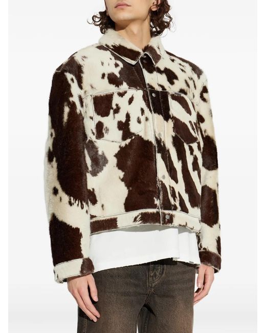 Represent Black Patterned Chest-Pocket Jacket for men
