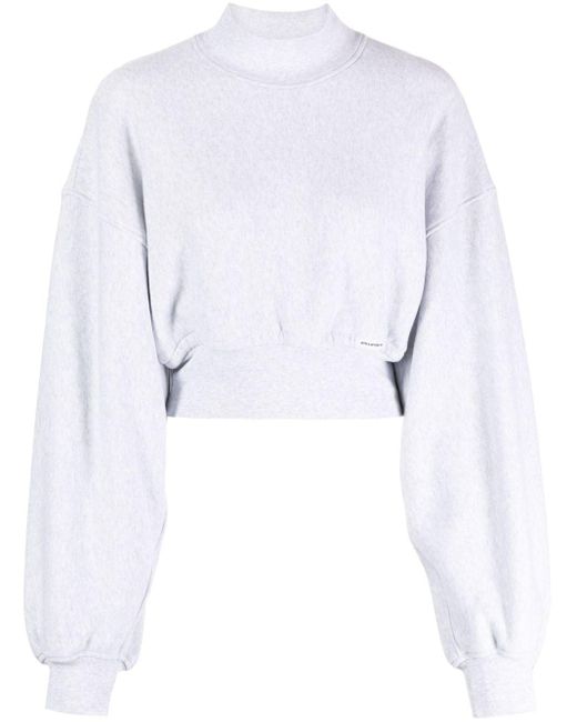 Alexander Wang Cropped Sweater Met Opstaande Hals in het White