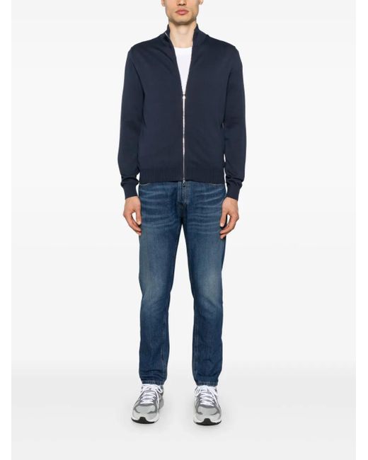 Malo Blue Zip-Up Cardigan for men