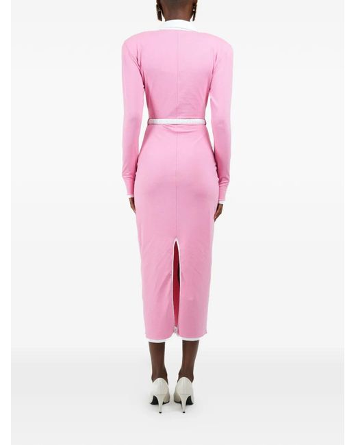 ROWEN ROSE Pink Robe-Polo À Manches Longues