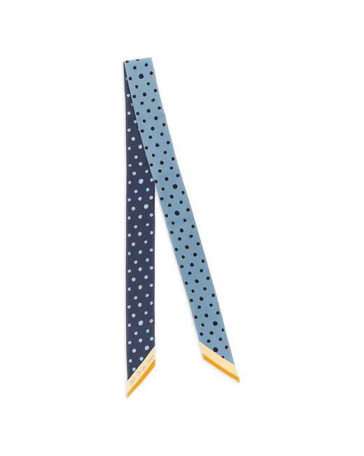 Fendi Blue Polka-Dot-Print Scarf