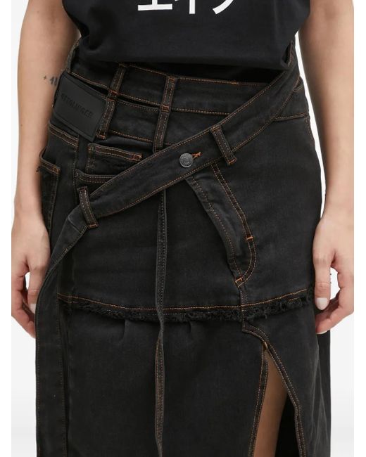 OTTOLINGER Black Frayed Split Skirt