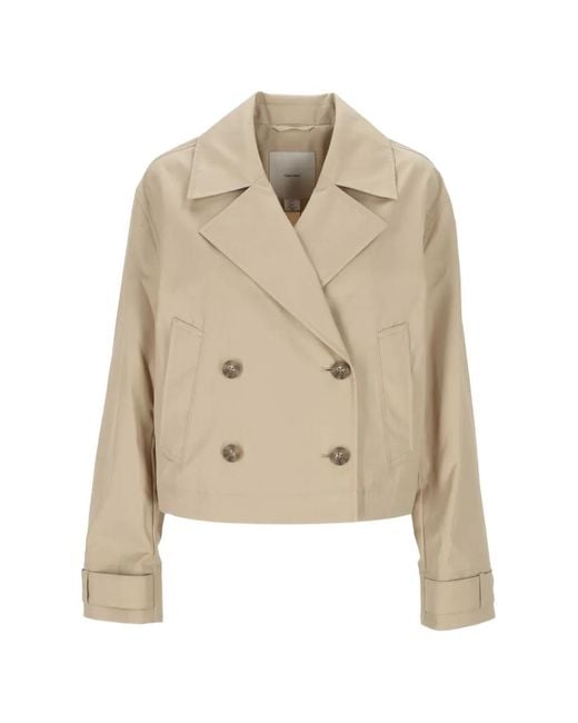 Calvin Klein Natural Cotton Twill Short Trench Jacket