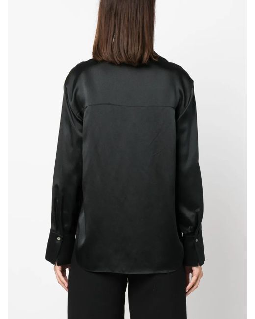 Chemise En Soie À Manches Longues Vince en coloris Black