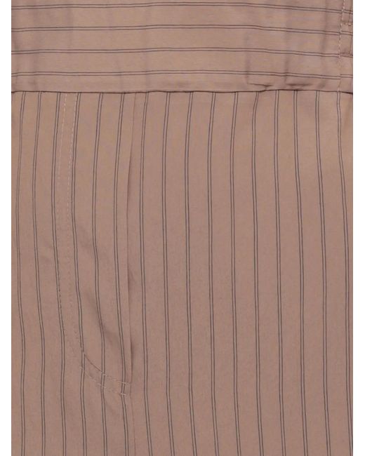 Emme Natural Pinstripe-Pattern Wide-Leg Trousers