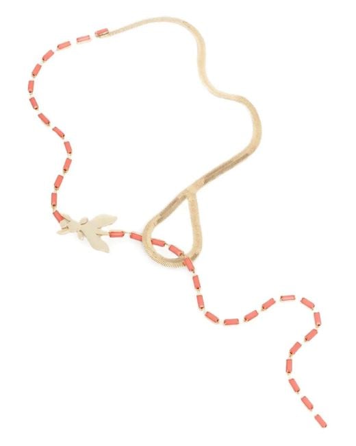 Patrizia Pepe Fly-pendant Multi-chain Necklace Metallic
