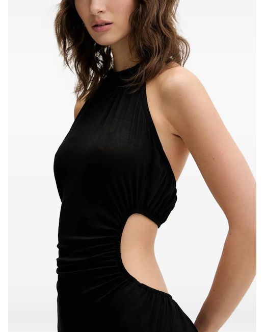 Karl Lagerfeld Black Halterneck Maxi Dress
