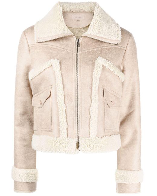 Mother Natural Faux Shearling-trim Zip-up Jacket