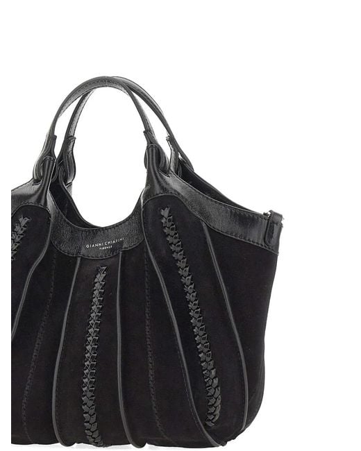 Gianni Chiarini Black Dua Woven Leather Tote Bag
