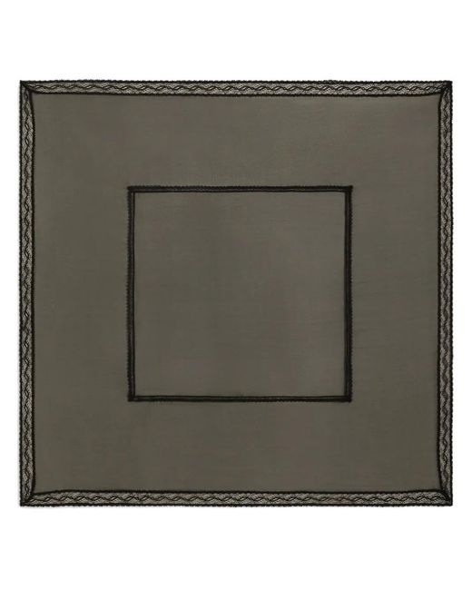 Dolce & Gabbana Green Lace-Trim Foulard