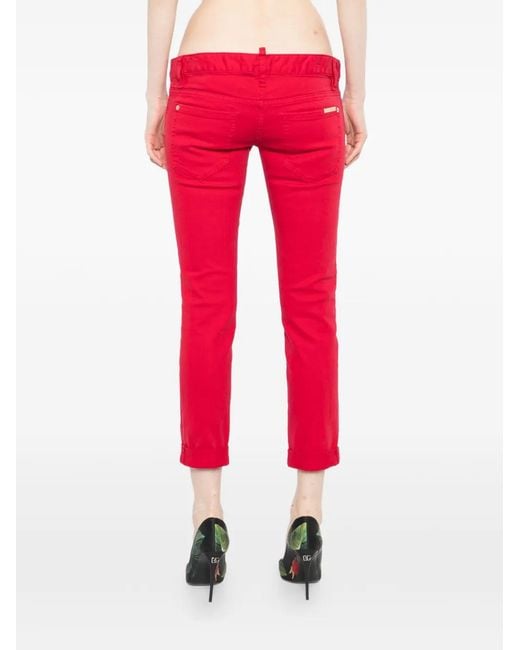 DSquared² Red Logo-Tag Jeans