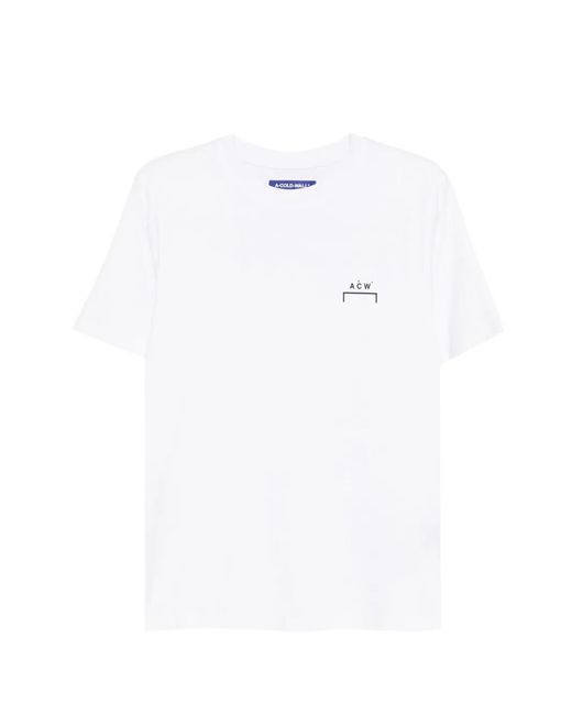 A_COLD_WALL* White Logo-Print T-Shirt for men