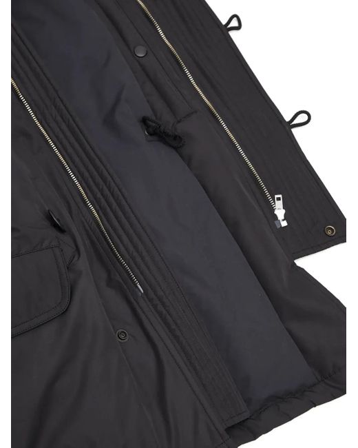 Wacko Maria Black Faux Fur-Lined Hooded Parka for men