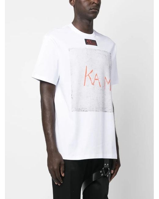 Raf Simons White Graphic-Print Short-Sleeve T-Shirt