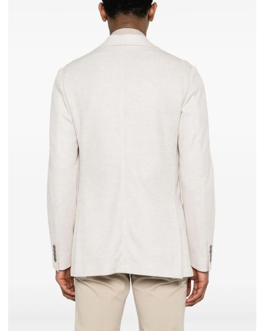 Canali White Mélange-Effect Blazer for men