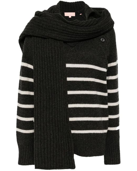 BAPY BY *A BATHING APE® Black Gestreifter Pullover Mit Schal