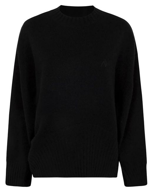 The Attico Black Wide Ribbed Cashmere Knit Sweater Clothing