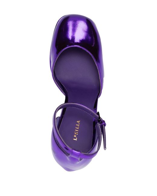 Le Silla Purple Nikki Stiefel aus Lackleder 170mm