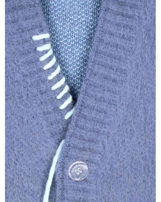 Bonsai Blue Button Mohair Cardigan for men