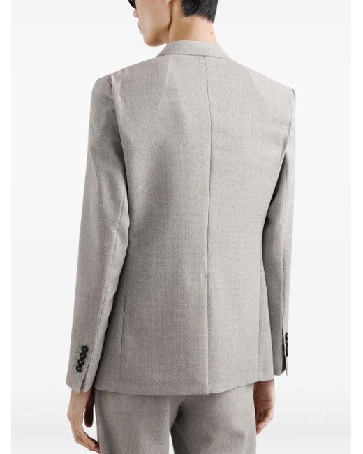 Dolce & Gabbana Gray Double-Breasted Taormina Wool Jacket for men