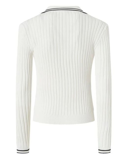 Pinko White Logo-Detail Sweater