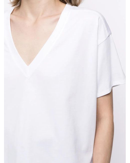 Loulou de Saison White Tshirt Col V