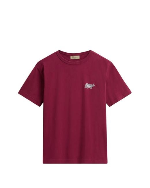 Woolrich Purple Logo-Print T-Shirt for men