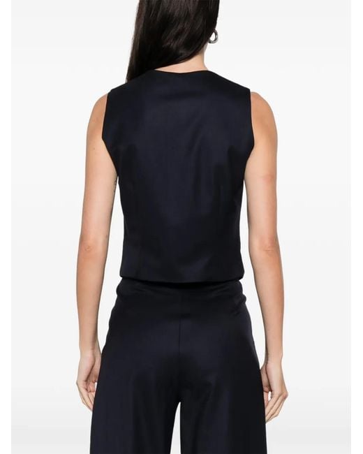 MEDEA Blue Button-Front Waistcoat