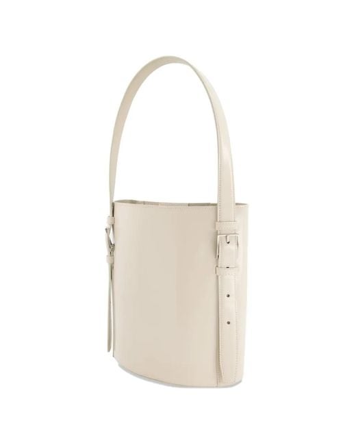 Coperni White Cylindrical Ergonomic Bucket Bag