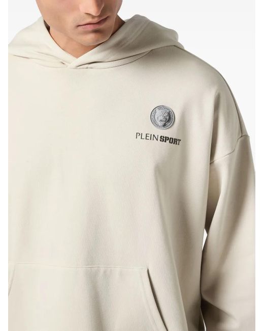 Philipp Plein Natural Logo-Print Hoodie for men