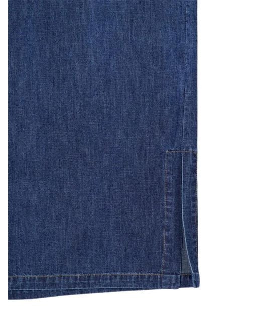 Valentino Garavani Blue Pocket-Detail Shirt Dress