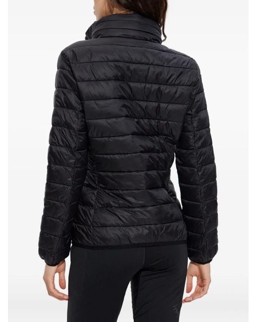 EA7 Black Zip-Fastening Puffer Jacket