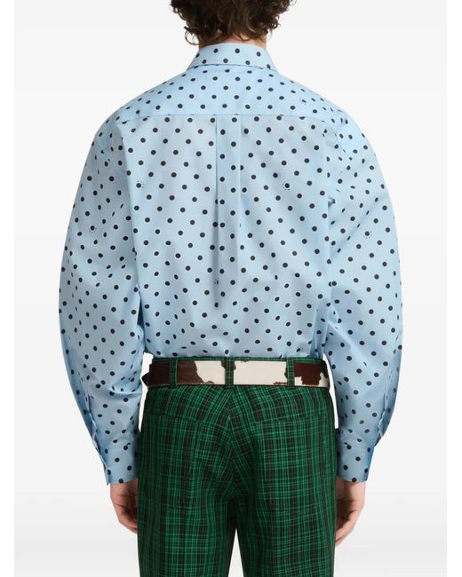 Marni Blue Chemise En Popeline for men
