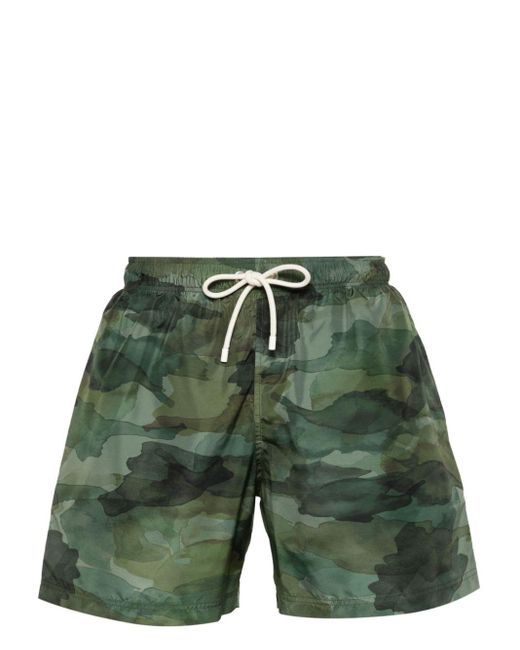 Palm Angels Green Seasonal Camo-print Swim Shorts for men