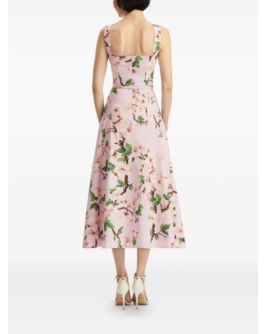 Oscar de la Renta Cherry Blossom ポプリンドレス Pink