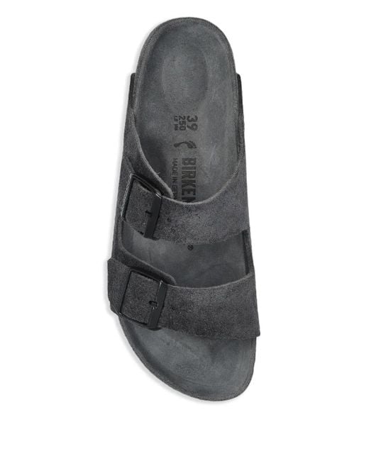 Birkenstock Black Arizona Exquisite Allover Charcoal, Suede Leather