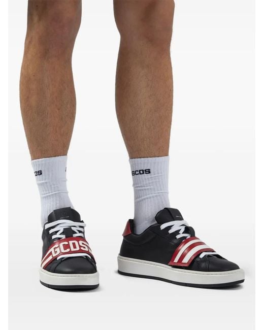 Gcds Black Leather Sneakers for men