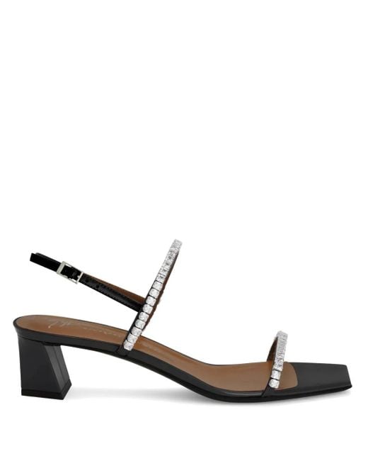 Giuseppe Zanotti Black 45Mm Valentiine Crystal Sandals