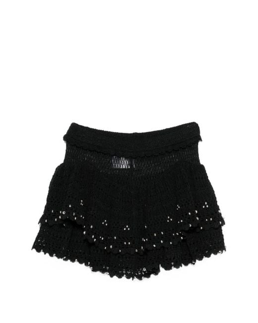 Isabel Marant Black Mini Beaded Skirt